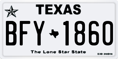 TX license plate BFY1860