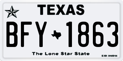TX license plate BFY1863