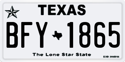 TX license plate BFY1865