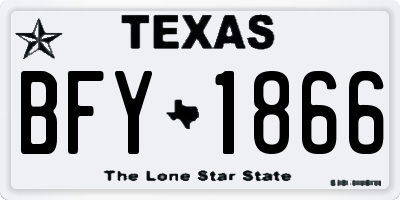TX license plate BFY1866