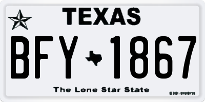 TX license plate BFY1867