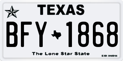 TX license plate BFY1868