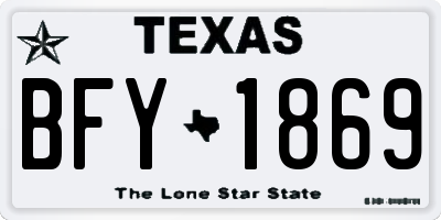 TX license plate BFY1869