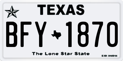 TX license plate BFY1870