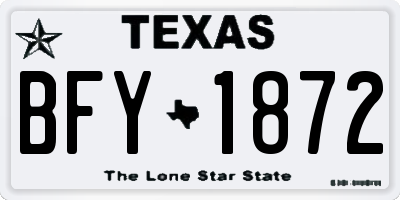 TX license plate BFY1872