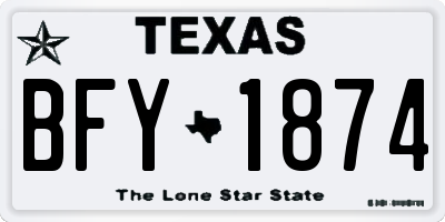 TX license plate BFY1874