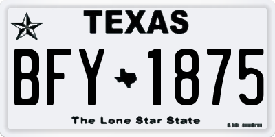TX license plate BFY1875