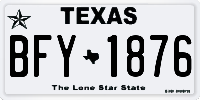 TX license plate BFY1876