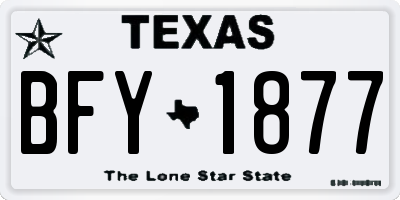 TX license plate BFY1877