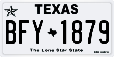 TX license plate BFY1879