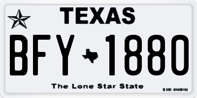 TX license plate BFY1880