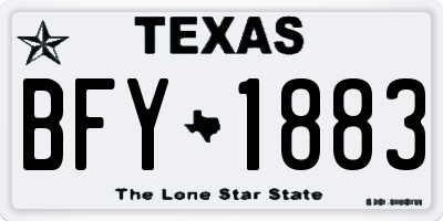TX license plate BFY1883