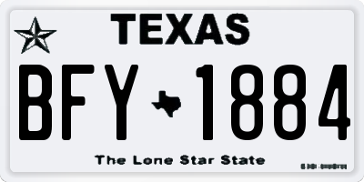 TX license plate BFY1884