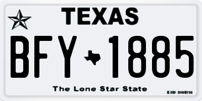 TX license plate BFY1885
