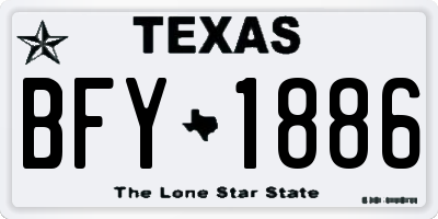 TX license plate BFY1886