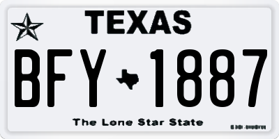 TX license plate BFY1887