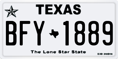 TX license plate BFY1889