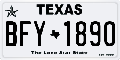 TX license plate BFY1890