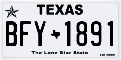 TX license plate BFY1891