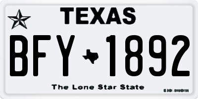 TX license plate BFY1892
