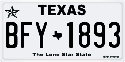 TX license plate BFY1893