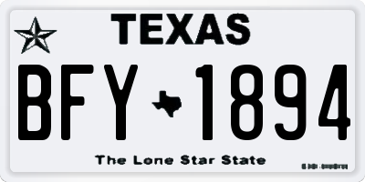TX license plate BFY1894