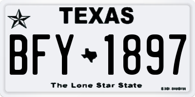 TX license plate BFY1897