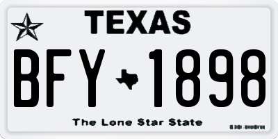 TX license plate BFY1898