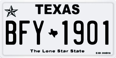 TX license plate BFY1901
