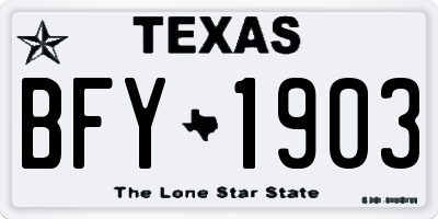 TX license plate BFY1903
