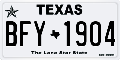 TX license plate BFY1904
