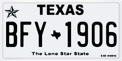 TX license plate BFY1906