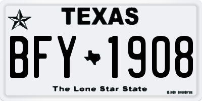TX license plate BFY1908