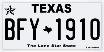 TX license plate BFY1910