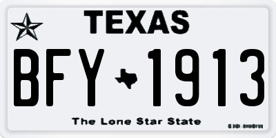 TX license plate BFY1913