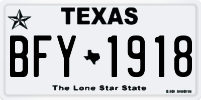 TX license plate BFY1918