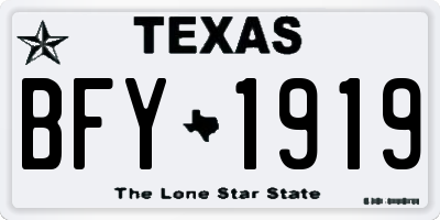 TX license plate BFY1919