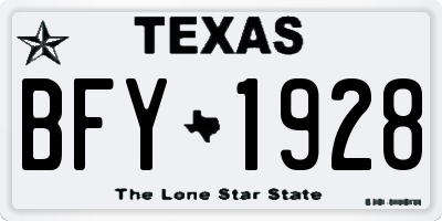 TX license plate BFY1928