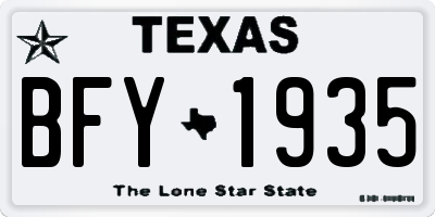 TX license plate BFY1935
