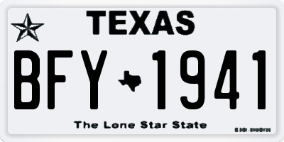 TX license plate BFY1941