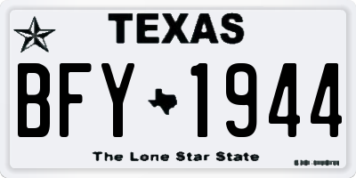 TX license plate BFY1944