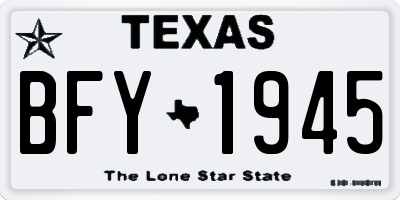 TX license plate BFY1945