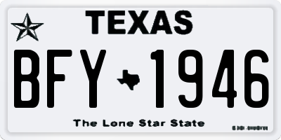 TX license plate BFY1946
