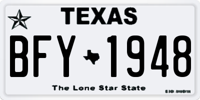 TX license plate BFY1948