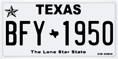 TX license plate BFY1950