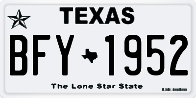 TX license plate BFY1952