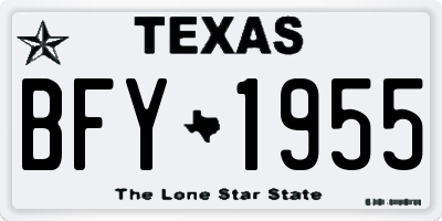 TX license plate BFY1955