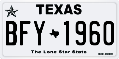 TX license plate BFY1960