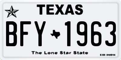 TX license plate BFY1963