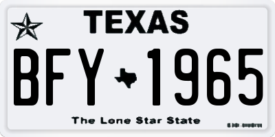 TX license plate BFY1965